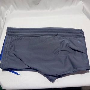 Adidas track pants medium gray with blue trim